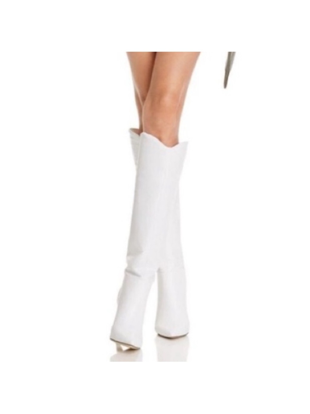 Marc Fisher LTD. Women's White Hanny Leather Slouchy Tall Boots 8 M
